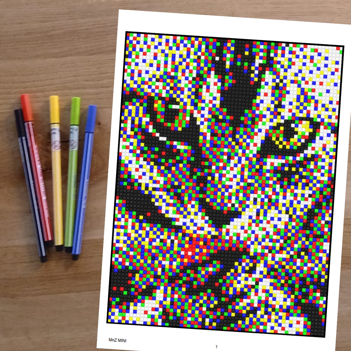 Malen nach Zahlen Vorlage Katze Mini