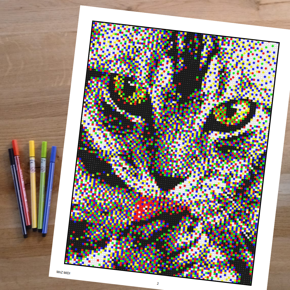 Malen nach Zahlen Vorlage Katze Midi