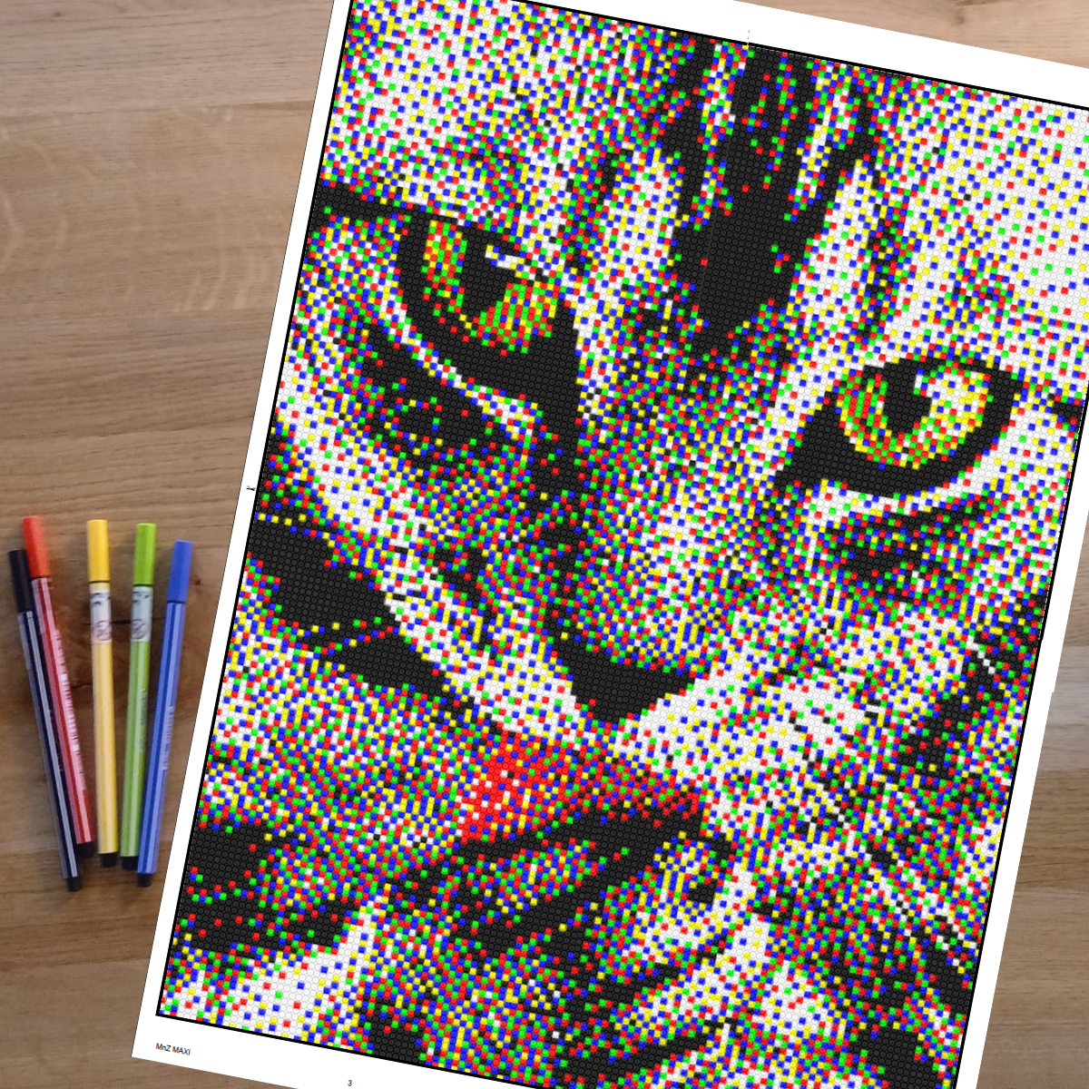 Malen nach Zahlen Vorlage Katze Maxi