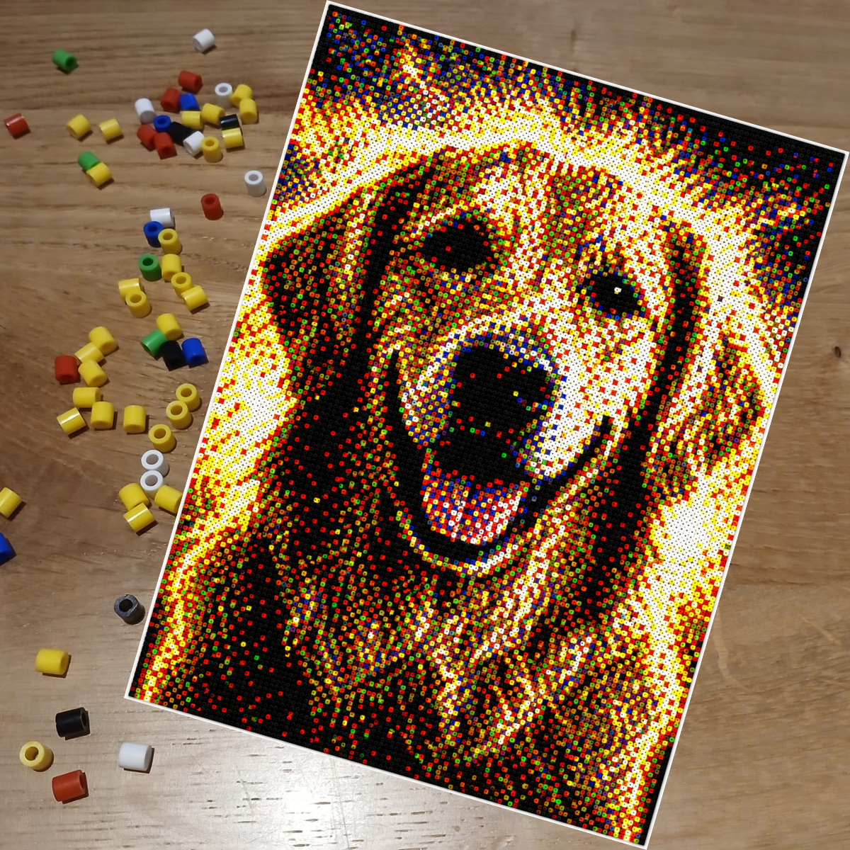 Malen nach Zahlen Vorlage Hund Midi