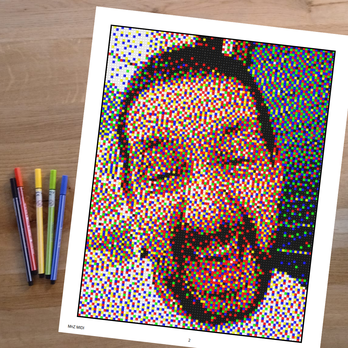 Malen nach Zahlen Vorlage Portrait Midi